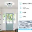 7.8 Crystal Ceiling Light Fixture, Mini Hexagonal Chandeliers 6500K Cool White Modern Flush Mount Ceiling Lights, LED Small Chandelier for Hallway Bedroom Foyer Kitchen Bathroom