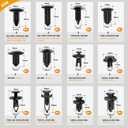GOOACC 240PCS Bumper Retainer Clips Car Plastic Rivets Fasteners Push Retainer Kit 12 Popular Sizes Auto Push Pin Rivets Set -Door Trim Panel Fender Clips for GM Ford Toyota Honda Chrysler