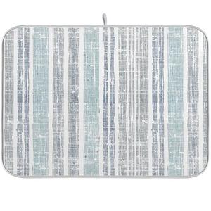 Burn Colors Grunge Stripe Dishes Drying Mat Super Absorbent Decorative Dish Dry Mat for Kitchen Counter Dishes Mat 18x24 Inch
