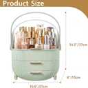 NestOrganix Makeup Organizer Skincare Organizers - Cosmetic Display Cases with Transparent Cover, SkinCare Organizers for Bathroom Countertop, Bedroom Vanity Desk, Lipstick Organizer, Green