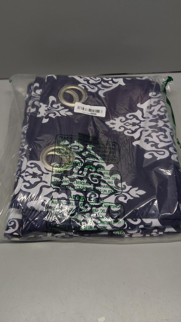 BGment Curtains for Bedroom with Black Liner, Double Layer Full Room Darkening Noise Reducing Grommet Curtain (52 x 63 Inch, Navy Blue Paisley, 2 Panels)