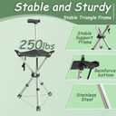 King Mills Lightweight Portable Stools for Adults Heavy Duty, Adjustable Walking Chair for Adults, Anti-Slip Cane Seat Walking Stick Folding Seat 250 Lbs Above Ideal for Camping & Hiking