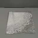 White Round Lace Doily Table Runner, 20.5" Elegant Jacquard Crochet Lace Doily Tablecloth Floral Cover for Dressers Topper Scarf Home End Tables, Round Table Runner Centerpiece