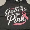 Golf Breast Cancer Awareness Month Golfer Pink Ribbon Tank Top Large