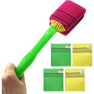 Korean Style Bath Exfoliating Body Scrub Stick and Towel Set Washcloth for Spa
