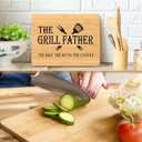 2 x Dad Gifts for Fathers Day, Dad Gifts from Daughter, Dad Birthday Gifts - The Grill Father Bamboo Cutting Board - Gifts for Dad Daddy, Best Gifts for Dad Fathers Day