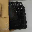 10 Pack Dessert Table Display Set - 4 x Three-Tier Square Cupcake Stands and 6 x Serving Trays, Elegant Tableware for Cakes, Cupcakes, Pastries, and Snacks, Perfect for Parties (Black)