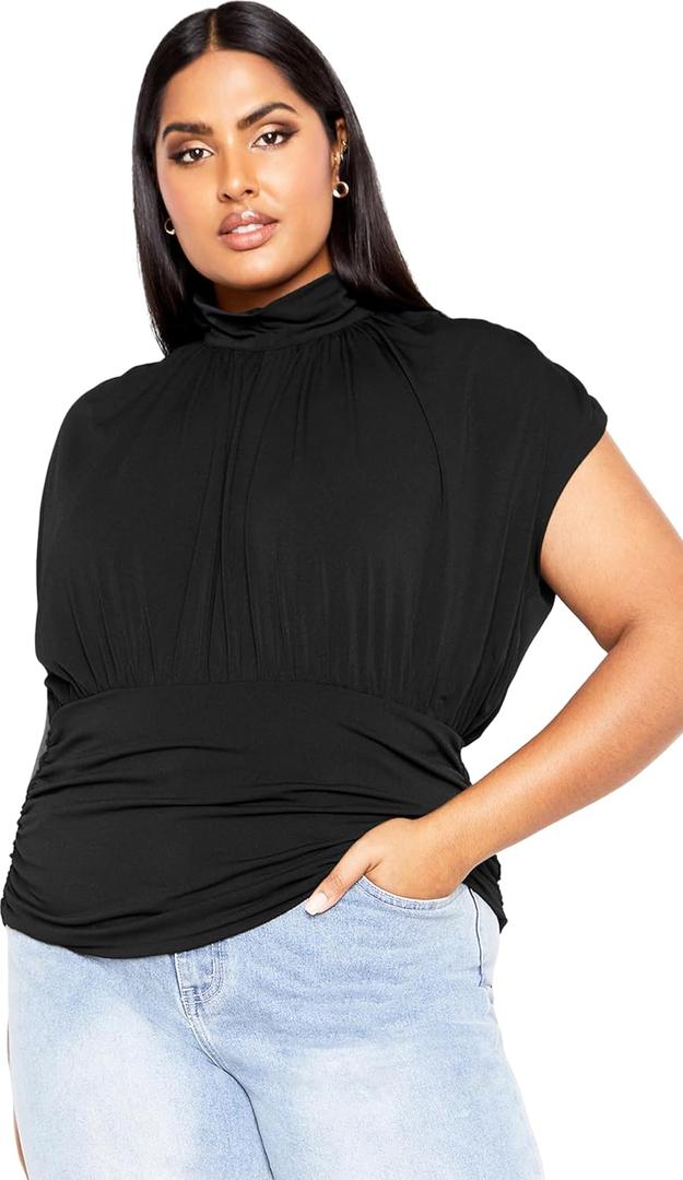 City Chic Plus Size Top, Kay Top (Black, M)