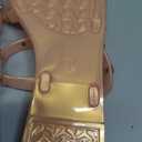 OMGard Women Flats Sandals, Studded Jelly Shoes Size 8.5 Gold Glitter Dressy Summer Beach Rivets Strappy Jellies Slide Slip On Open Toes, Size 40
