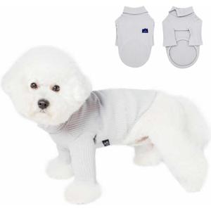 Dog Cotton Basic Shirt, Soft Comfortable Clothes Skin-Friendly Breathable T-Shirt for Breeds (Grey,L)