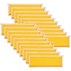 MayBee 20 Pack Honey Bee Frames with 100% Beeswax Coated Food Grade Foundation Sheets, Medium Super Beehive Frame for Beekeeping, 6-1/4-Inch (Yellow)