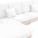 LA MEACK Couch Cushion Covers for Sectional Sofa L Shape Washable Separate Seat Chaise Couch Cover Stretch Sofa Slipcovers with 2 Pcs Pillowcases(3 Seater + 1 Chaise, White)