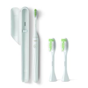 Philips Sonicare One Toothbrush, Electric Battery Powered Toothbrush with Sleek Travel Case and 2pk Brush Heads - Mint Blue, HY100/01
