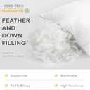 SAVORI 16x24 Lumbar Pilow Insert, Set of 2 Down Feather 16x24 Euro Pillow Inserts, Soft Fluffy Sleeping Pillow with 100% Cotton Cover, Decorative Throw Pillows for Couch Sofa Bed-White