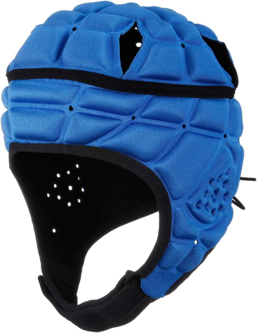 Rugby Helmet Soft Shell Helmets for Flag Football Scrum Cap Soft Helmet for Kids Youth (X-Large, blue)