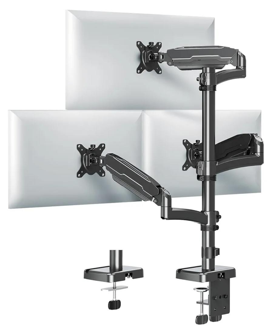 MOUNT PRO Triple Monitor Mount for Max 32" Computer Screen, Adjustable 3 Monitor Desk Mount, up to 19.8lbs Each, Three Display Arm with Tilt Swivel Rotation, VESA Mount 75x75/100x100mm