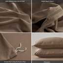 MooMee King Duvet Cover Set, 100% Washed Cotton Linen Like Twill Thick Sturdy Material Super Soft Breathable Durable Bedding for All Season, 3 Pieces (Bombay Brown, King 104"x90")