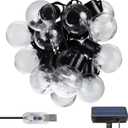 MCE424 2-in-1 Solar Garden LED Garland, IP44, 3W, 10lm, 3000K, 2 * 600 mAh Battery, 5V DC, 7m