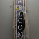 Welcome Sign for Front Porch Door Standing, Outdoor Large Wooden Home Rustic Farmhouse Yard Vertical Hanging Modern Entryway Plaques Outside Decorations (45"X9" Wood Black)