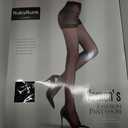 2 Pack Sheer Tights for Women, Control Top Pantyhose, 15 Denier, run resistant black sheer tights reinforced toe (Large)