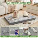 Vonabem Waterproof Outdoor Dog Bed Large Medium Sized Dogs, Washable Crate Pad 35 inch, Foam Orthopedic Pet Beds with Removable Cover,Durable Anti-Slip Kennel Pads 35"x22", Gray