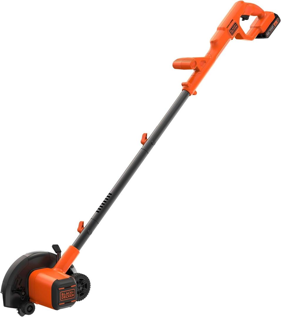 BLACK+DECKER 20V MAX Cordless Edger Lawn Kit, 1.5 Ah Battery & Charger Included, 4 Position Adjustable Height, Lightweight, 7.5" Double Edge Blade (BCED400C1), One Size