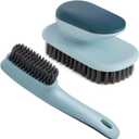 Laundry Scrub Brush 2 Pack Soft Bristle Brush for Stains & Clothes - Household Cleaning Tool for Bathroom Countertops & Bathtubs (Blue)