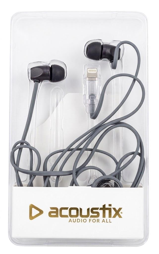 Acoustix Apple 8 pin  Wired Earbuds In-Ear Headphones with Mic Premium Sound Stereo
