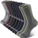 SIMIYA Merino Wool Socks for Men, 5 Pairs Thermal Warm Hiking Super Thick Crew Work Cushion Sock for Mens Winter Cold Weather (Brown/Light Green/Light Grey/Blue/Black, 13-15)