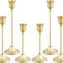 Tunyet Candlestick Holders 6PCS, Metal Taper Candle Holder, Gold Candle Holders for Pillar Candles, Candle Holder for Halloween Decorations6 Pcs