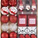 DecorbyHannah Valentines Day Tree Ornaments Decorations, 40ct Red Black Heart Shaped Ornament Set for Tree, Shatterproof Hanging Ball Valentine's Day Christmas Ornaments for Wedding Anniversary Party