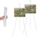 2 Pack White Easel Stand for Display Wedding Sign & Poster,63 Inches Tall Adjustable Art Easel for Display Holder- with Bag Collapsable Portable Poster Easle - Floor Lightweight Metal Easel Tripod