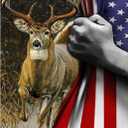 FORLAND Patriotic Diamond Painting Kits for Adults Beginners - 5D DIY Deer American Flag Full Drill Diamond Kits Painting Crafts for Home Wall Decor, Diamond Art Kits,12x16inch