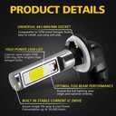 AUXLIGHT 881 889 886 894 862 896 898 LED Fog Light Bulbs 6000K Xenon White, Super Bright High Power COB Chips LED Fog Daytime Running Lights DRL Bulbs Replacement for Cars, Trucks (Pack of 2)