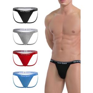 KAREN SPACE Sexy Athletic Supporters Men's Underwear Breathable Jockstrap Mens Cotton Thong (S)