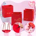 JOYIN 30 Pcs 4.5" Valentines Day Red Gift Bags, Treat Bag with Cards, Paper Goodie Bag with 3 Gold Foil Designs, Valentines Small Goodie Gift Bags for Cookie Snack Storage,Wedding Party Favor