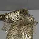 Set of 6 Round Placemats Gold, Heat-Resistant PVC Table Mats with Luxury Metallic Glossy Finish for Thanksgiving Christmas Wedding Party Decor, Easy to Clean