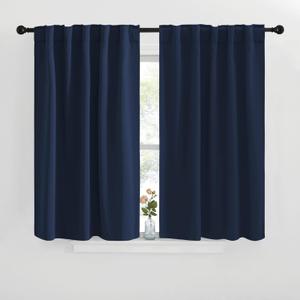 NICETOWN Blackout Curtains Window Drapes - (Navy Blue Color) 42 inches W by 40 inches L, Set of 2, Blackout Curtain Panels for Boy's Nursery