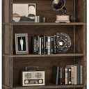TVU 5-Shelf Wood Bookcase, 65 Inch Tall Bookshelf with Storage, Floor Standing Display Book Shelf, for Living Room Bedroom Study Office, Rustic Brown