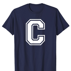 Letter C Name Initial Varsity Alphabet Monogram T-Shirt, XL
