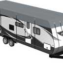 Heavy Duty RV Roof Cover - Waterproof Top Tarp Roof Only for Travel Trailer, 5th Wheel, Truck Camper & Class A B C Motorhome, Winter UV Snow Weather Protection, Gray, 34.4 x 12.5ft