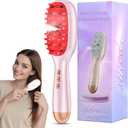Smedz 5-in-1Scalp Massager Hair Growth Nano Mist Hair Oil Applicator Brush with Cooling Vibration & Hydrating Design, Red & Blue Ambient Light for at-Home SPA Relaxation