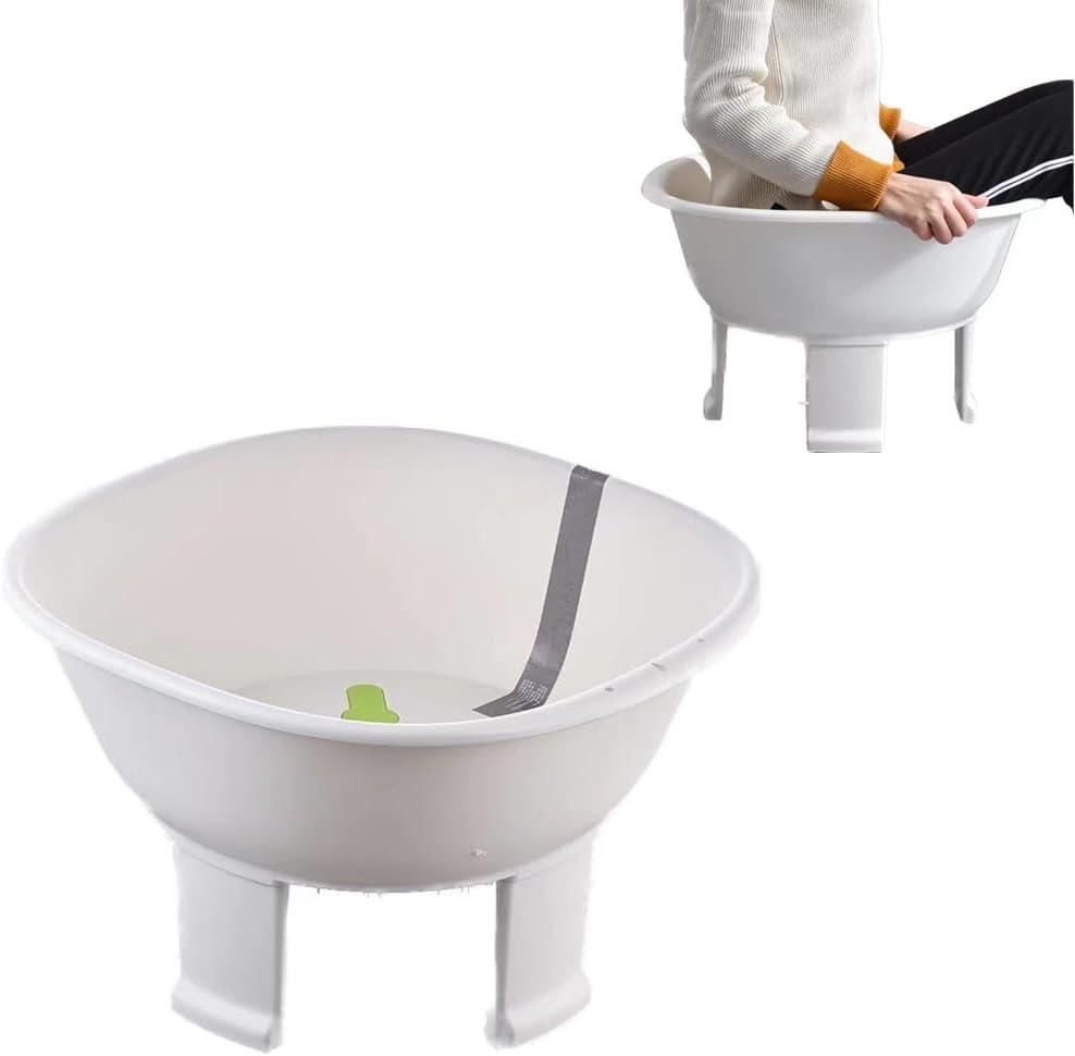 Sitz Bath tub,Sitz Bath for Hemorrhoids,Sits Bath Kit for Women Men,Wider Seating Area, Deeper Bowl (White)