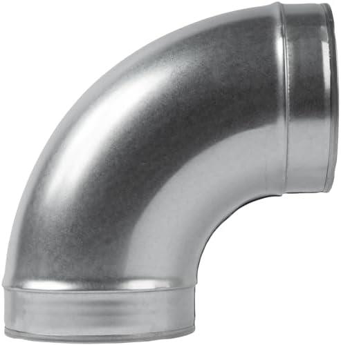 ECOPRO VENT 6" Inch 90 Degree Galvanized Steel Duct Elbow - Pressed Industrial Connector Bend - Ventilation Pipe Fitting - Dryer, Exhaust, Extractor Hood Air Inlet, Outlet Pipe Joint - Amazon.com
