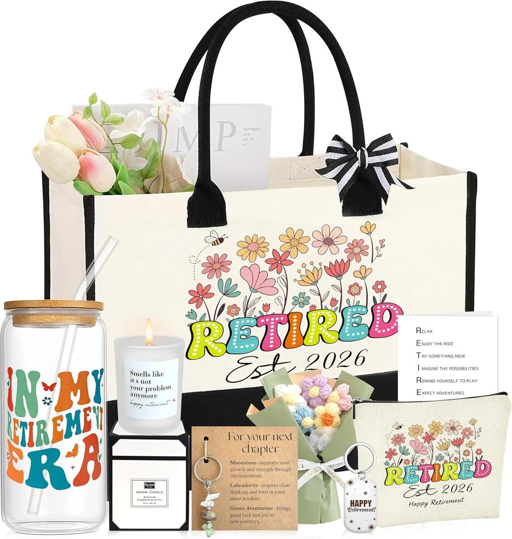 Best Retirement Gifts for Women 2026, Best Retirement Gifts for Women Coworker, Teacher, Happy Retired Ideas Gifts for Grandma Nurses Mom Friends Coworkers Farewell Leaving Going Away Gift