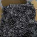 XeGe Plush Shaggy Duvet Cover Set, Luxury Ultra Soft Crystal Fluffy Bedding Sets 3 Pieces (1 Furry Faux Fur Comforter Cover + 2 Fuzzy Faux Fur Pillow Cases), Zipper Closure (Queen, Black)