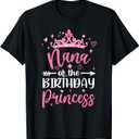 Nana of The Birthday Princess Birthday Girl Kid Family T-Shirt, Medium