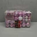 XmasExp 99-Pack Christmas Ball Ornaments Assorted Shatterproof Christmas Tree Decorations with Hand-held Gift Package for Xmas Tree,Home,Party(Baby Pink)