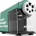 AFMAT Electric Pencil Sharpener for 6-11mm Pencils, 6 Holes, Heavy Duty Pencil Sharpener for Classroom, Auto Stop Pencil Sharpeners Plug in, 10,000+ Sharpenings, Save Colored Pencils, PSX4 (Green)