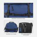 86L 30 Folding Duffle Backpack with 2 Wheels,Travel Bag with Separate Shoe Compartment,Navy Blue